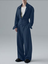 Men's Solid Color Casual Two Pieces Outfit SKUL37894