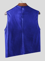 Mens Solid Color Pleated Cropped Tank SKUL04066