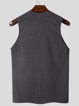 Mens Solid Crew Neck Casual Sleeveless Vest SKUK46450