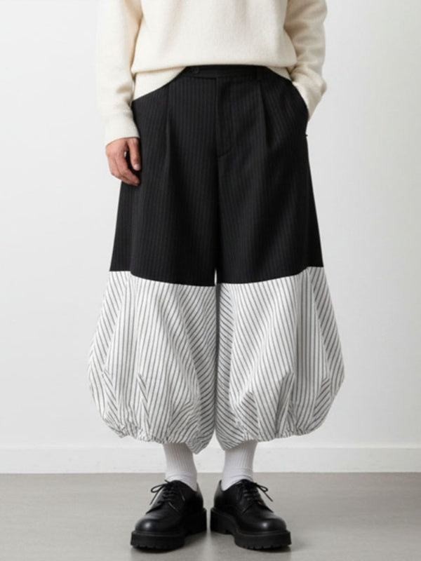 Men's Striped Color Block Lantern Pant SKUL37663