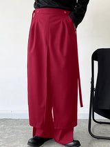 Mens Faux Two-Piece Design Loose-Fit Pant SKUK98824