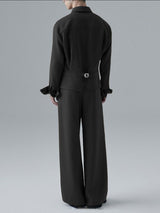 Men's Solid Color Casual Two Pieces Outfit SKUL37894