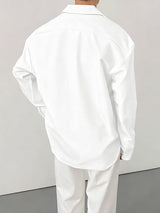 Men's Solid Color Casual Long Sleeve Shirt SKUL36217