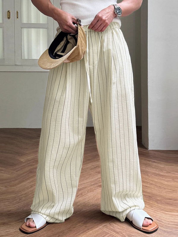 Men's Striped Textured Wide Leg Pant SKUL29704