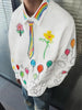 Men's Fun Crayon Print Long Sleeve Shirt SKUL41205