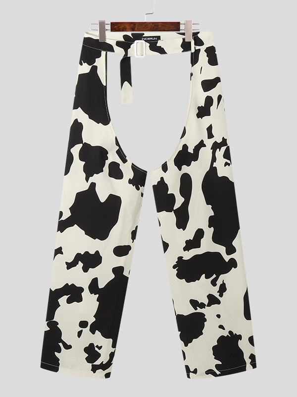 Mens Cow Printed Cutout Pants SKUJ21127