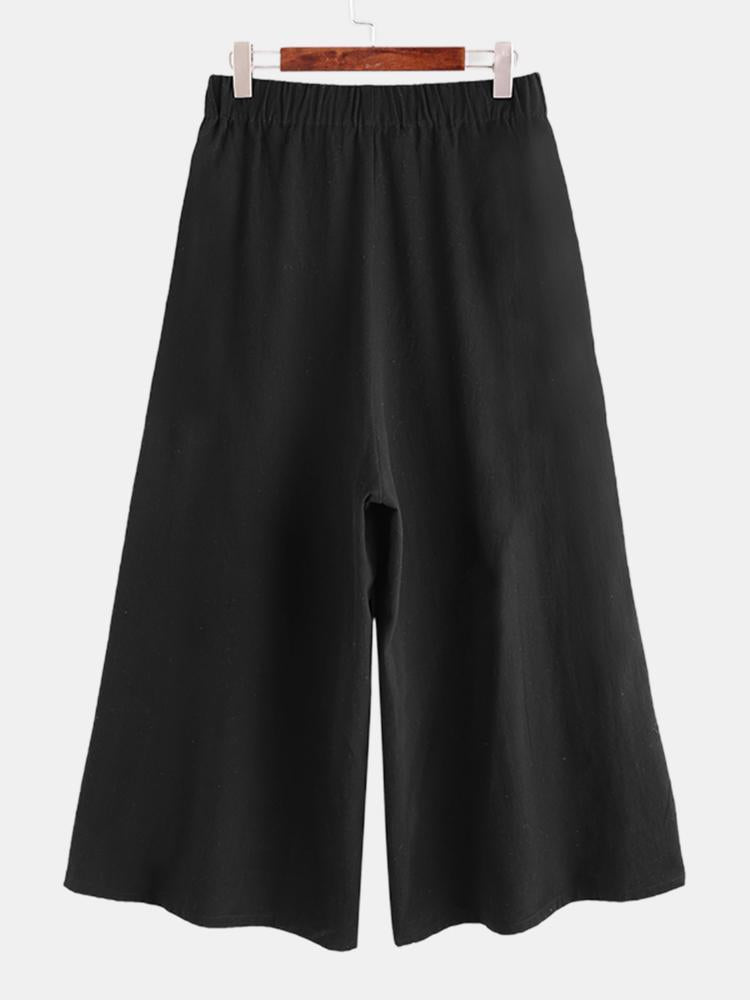Mens Plain Solid Color Loose Baggy Wide Leg Pants SKUD81299