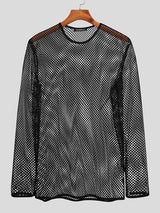 Mens Sexy Mesh Long Sleeve T-Shirts SKUI21473