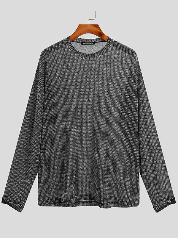 Mens Mesh Thin Sunscreen Long-sleeved T-Shirt SKUI52822