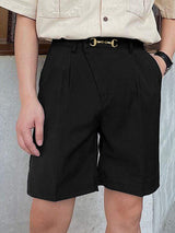 Mens Solid Casual Shorts With Pocket SKUJ99728