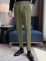 Mens High Waist Double Button Closure Pants SKUJ40331