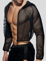 Mens Mesh Hooded Short Long Sleeve Jacket SKUI23669