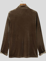 Mens High-neck Velvet Casual Long-sleeved T-Shirt SKUI46341