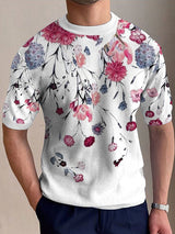 Mens Floral Print Crew Neck T-Shirt SKUK03536