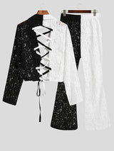 Mens Two Tone Lace Blazer 2PCS Outfits SKUJ42006