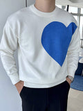 Mens Heart Print Long Sleeve Sweatshirt SKUJ92135