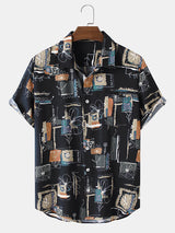 Mens Print Leisure Short Sleeve Shirts SKUI91275