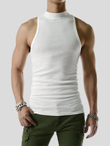 Mens Solid Half Collar Sleeveless Knit Tank SKUK02747