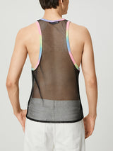 Men's Sexy Patchwork Mesh Sleeveless Tank Top SKUH39439