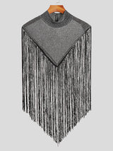 Mens Tassel High Neck Cloak SKUJ46663