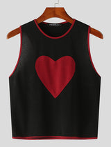 Mens Heart Patchwork Sleeveless Casual Tank SKUJ93387