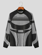 Mens Striped Patchwork Long Sleeve T-shirt SKUJ91165