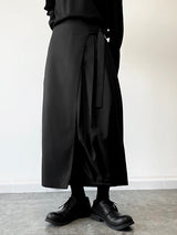 Mens Irregular Lace-up Pleated Wide-leg Pants SKUI70911