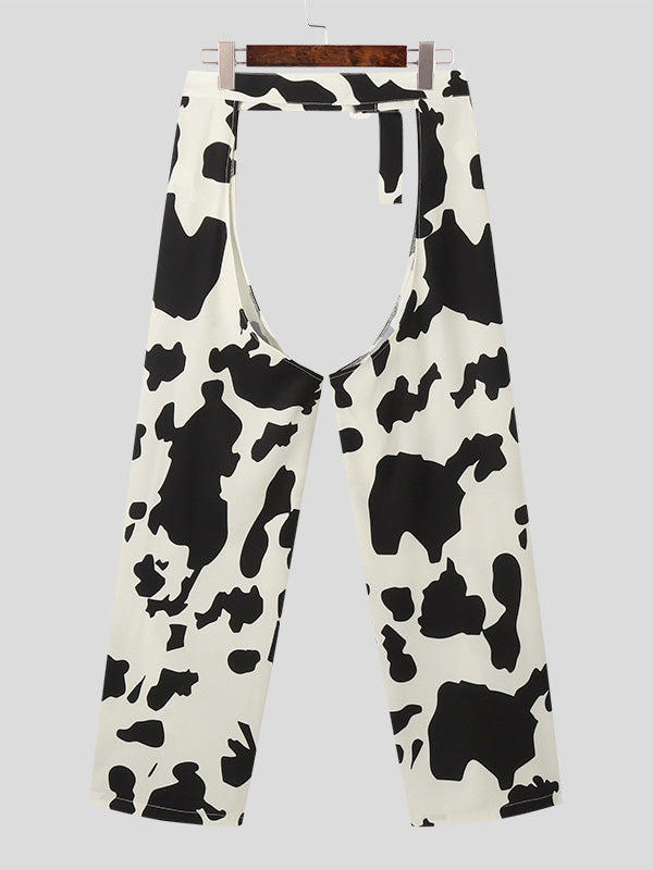 Mens Cow Printed Cutout Pants SKUJ21127