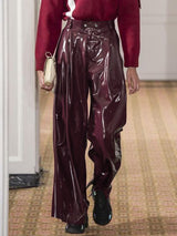 Mens Patent Leather High Waist Pants SKUI77329