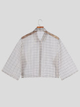 Mens Plaid Sheer Mesh See Through Shirt SKUJ34327