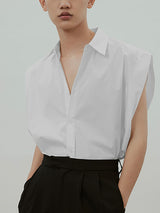 Mens Loose Solid Color Sleeveless Shirts SKUI99179