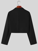 Mens Solid Long Sleeve Crop Blazer SKUJ54093