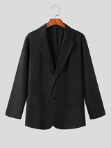 Mens Solid Lapel Long Sleeve Blazer SKUJ48459