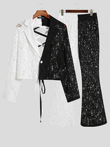 Mens Two Tone Lace Blazer 2PCS Outfits SKUJ42006