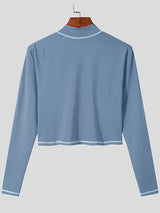 Mens High Neck Cutout Crop Shirt SKUJ02012