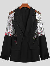 Men's Mesh Patchwork Floral Long-sleeved Jacket SKUI02389