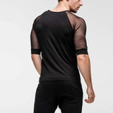 Mens See Through Mesh Short Sleeve Slim Fit T-Shirts SKUE64719