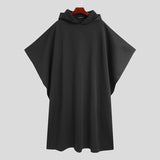 Mens Gothic Baggy Hooded Poncho Long Cloak SKUF51096