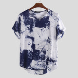 Mens Print Loose V-Neck T-Shirts SKU909068