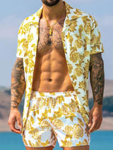 Mens Hawaii Floral Short Sleeve Set SKUF98003