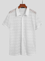 Men's Sexy Lace Short Sleeve Shirts SKUH43089