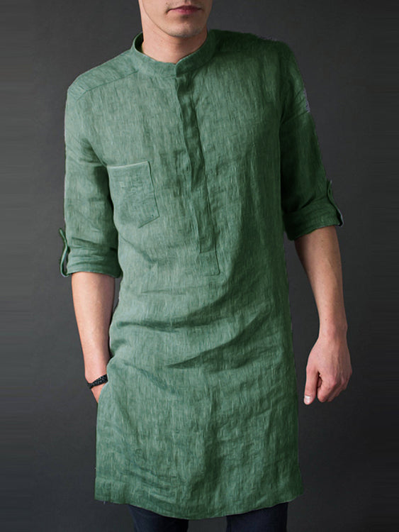 Men's Loose Long sleeve Mid-length Robe SKUB79199