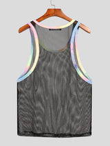 Men's Sexy Patchwork Mesh Sleeveless Tank Top SKUH39439