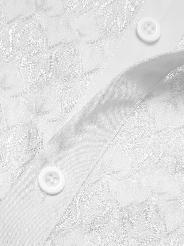 Men's Sexy Lace Short Sleeve Shirts SKUH43089